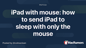 Select display & brightness from the column at the left side of the screen. Ipad With Mouse How To Send Ipad To Sleep With Only The Mouse Macrumors Forums