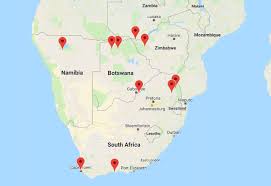 The country lies between latitude 15 and 23 degrees south and longitude 25 and 34 degrees east. Map Of Southern Africa Detailed Southern African Tourist Map