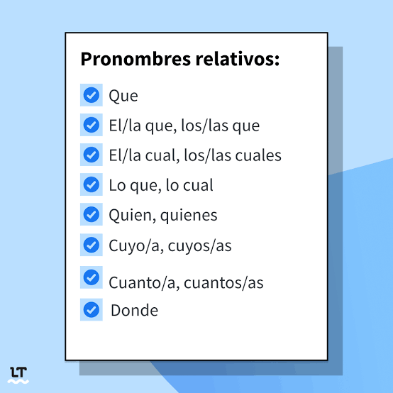 Cuáles son los pronombres relativos? Tipos y ejemplos