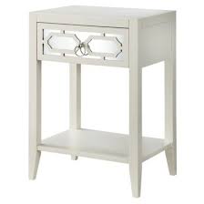 Threshold White Mirrored Drawer Accent Table Mirror Drawers Mirrored Side Tables Accent Table