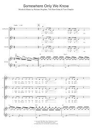 Слова песни somewhere only we know, которую исполняет lily allen. Somewhere Only We Know Noten Lily Allen Klavier Gesang Gitarre
