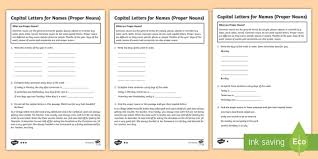 One must always capitalize the starts or beginnings of. Capital Letters For Names Differentiated Worksheet Worksheet Pack