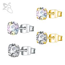 Crystal Baby Earrings Studs Surgical Steel Stud Earrings Woman Fashion Kids Earrings Zircon Cz Body Jewelry Pendientes Gifts Stud Earrings Aliexpress