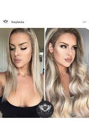Our hair extension weave/weft is machine sewn along the top so you can cut the weft to size. Latte Blonde Luxurious 24 Silk Seamless Clip In Human Hair Extensions 280g Foxy Locks