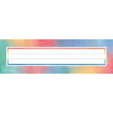 Watercolor Name Plates Tcr8969 Teacher Created Resources Name Plate Teacher Planner