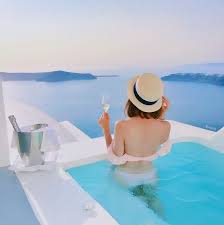 Amazing Infinity Pool At Grace Santorini Greece Pool Photography Greece Outfit Infinity Pool