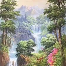 Lukisan ini berada di dinding warung mertua. Jual Produk Lukisan Pemandangan Air Terjun Termurah Dan Terlengkap Juni 2021 Bukalapak