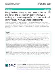 PDF) Neighborhood-level socioeconomic factors moderate the association  between physical activity and relative age effect: a cross-sectional survey  study with Japanese adolescents