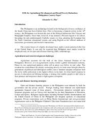 There should also be increased funds for data collection, processing and should not annex the philippines because the philippine people are very experienced in. Pdf Odl For Agricultural Development And Rural Poverty Reduction Philippines Country Paper Alexander Gonzalez Flor Academia Edu