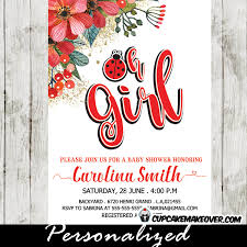 Choose from nearly 200 custom baby shower invitation design options and make a card that is just as special as your little one! Ladybug Baby Shower Invitations Red Floral Arrangement Cupcakemakeover