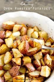 Easy Oven Roasted Potatoes Tastes Of Lizzy T S Recipes Roasted Potato Recipes Oven Roasted Potatoes Easy