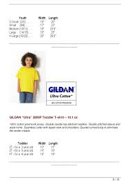 Colours Sizes Sizing Chart