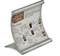 Curved Metal Counter Sign Holder 4"W x4"H