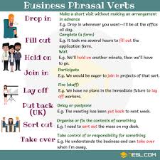 38 Useful Business Phrasal Verbs With Examples 7 E S L English Verbs Learn English Learn English Words