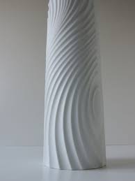 Grosse Vintage Scherzer Bisquit Design Porzellan Bodenvase Vase Op Art 70er Vintage Vases White Vases West German Pottery