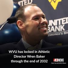 West Virginia University has locked in Athletic Director Wren Baker through  the end of 2032.