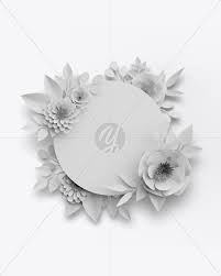 Download Paper Flower Frame Mockup In Object Mockups On Yellow Images Object Mockups PSD Mockup Templates