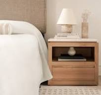 Sofita Marble Nightstand - White Oak