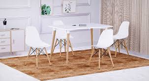 Free shipping on heavy duty, industrial style, modern metal table legs. Mahmayi Cenare Eames Style Side Table With Natural Wood Legs Dining Table Lounge Table 120x80 White Cenare Table 120x80 Wht Buy Best Price Global Shipping