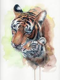 Original Watercolor Tiger Tiger Wall Art Nursery Decor Etsy In 2020 Watercolor Tiger Animal Wall Art Decor Baby Animal Art