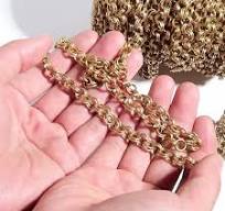 Double Link Cable Chain - Raw Brass Textured Round Rolo Chain - Large Link  Chunky Chain Braided Oval Cable Chain Double Circle Cable Chain