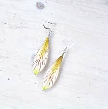 White And Green Alstroemeria Hook Dangle Earrings With Real Etsy Crystal Resin Botanical Jewelry Real Flowers
