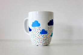 Clouds Hand Painted Mugs Painted Mugs Pottery Painting Designs