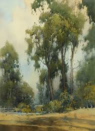 Shear In Spuh Rey Shuhn Percy Gray Eucalyptus Grove Monterey Watercolor Watercolor Trees Abstract Art Landscape Landscape Paintings