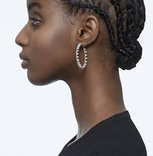 Amazon.com: SWAROVSKI Millenia Hoop Earrings, Triangle Swarovski Zirconia,  Multicolored, Rhodium Finish: Clothing, Shoes & Jewelry