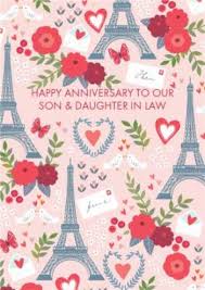 Having you by my side makes me the happiest, most grateful and luckiest person in the world. Paris French Romantic Parisian Personalised Happy Anniversary Card For Our Son Daughter In Law Moonpig