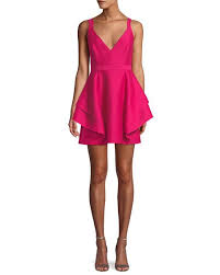 Halston Heritage Sleeveless Dramatic Flounce Mini Dress Mini Dress Dresses Halston Heritage