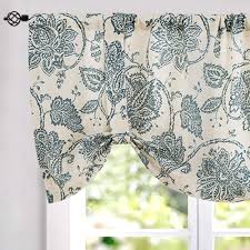 Driftaway bella medallion and floral aqua / gray tie up curtain panel 45 x 63. Light Blue Curtains Valances Curtains Drapes
