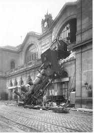 October 22 1895 After Granville To Paris Express Plowed Through The Wall Of The Gare Montparnasse Train Station Paris Franc Train Posters Train Train Crash