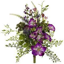9 Morning Glory Artificial Flower Bundle Set Of 3 Artificial Flowers Purple Flowers Artificial Flower Arrangements