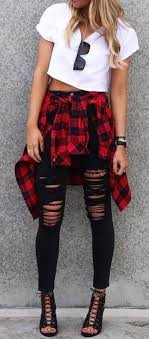 Black And White Checkered Skirt Outfit Ideas Summer Summer Fblogger Outfits White Crop Tartan Plaid Black Denim Summer Trends Outfits Edgy Outfits Fashion