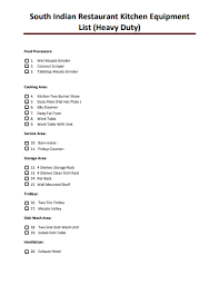 South Indian Restaurant Kitchen Equipment List Pdf In 2020 Kitchen Equipment List Restaurant Kitchen Equipment Restaurant Kitchen