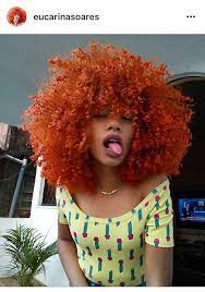 Orange Dye Curly Afro Natural Hair Natural Hair Styles Hair Styles Dyed Natural Hair