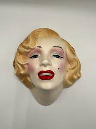 Vintage Marilyn Monroe Handpainted Ceramic Face Mask Wall Hanging