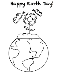 Najczęstszy materiał w earth coloring page to papier. Happy Earth Day With Beautiful Flower Coloring Page Netart