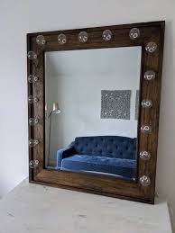 Angle of the mirror is adjustable.size: Light Up Vanity Mirror Dark Wood Beauty Makeup Room Hollywood Etsy Light Up Vanity Rustic Vanity Makeup Vanity Mirror With Lights
