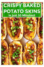 Crispy Loaded Potato Skins Recipe Potato Skins Baked Potato Skins Crispy Baked Potatoes