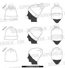 Beanie Template Fashion Design Template Hat Drawing Beanie Sketch