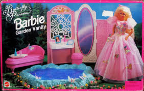Vintage 1995 Butterfly Princess Barbie Garden Vanity Pond Lounge Playset New Barbie Princess Barbie Playsets Barbie Dolls