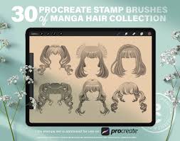 Read the article and download your favorite brush set! 30 Procreate Stamp Pinsel Von Manga Haar Kollektion Anime Etsy