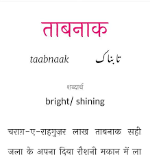 Taabnaak Urdu Words With Meaning Uncommon Words Hindi Words
