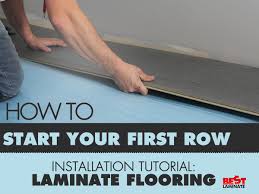 Laminate Flooring Installation Tutorial How To Install Your First Row Flooring Diy Ht Laminate Flooring Installing Laminate Flooring Laminate Flooring Diy
