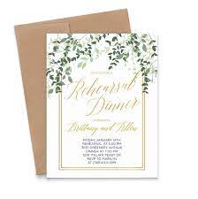 Grab their attention with flyer. Amazon Com Elegant Greenery Rehearsal Dinner Invitation Gold Rehearsal Dinner Party Invites Personalized Your Choice Of Quantity And Envelope Color Handmade