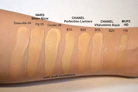 Cute And Mundane Foundation Swatches Nars Chanel And Mufe