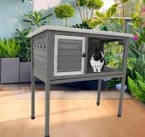 Amazon.com: SEOCCTV Conejera elevada de madera para conejos ...