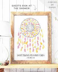 Baby Shower Guest Book Boho Guest Book Watercolor Dreamcatcher Bohemian Baby Shower Unique Baby Shower Guestbook Idea Boho Baby Geschenke Traumfanger